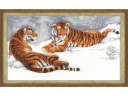 Набор для вышивания ДЖ-020 "Амурские тигры" 28х54см