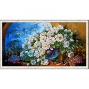 Рисунок на ткани 1252 "Букет из белых роз" 25х45см