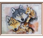 Набор для вышивания 53037 "Волчья семья" 40х30см