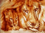 Набор для вышивания 004 "Лев с львенком" 40х25см